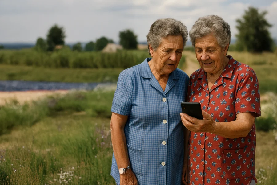 dos mujeres con un movil